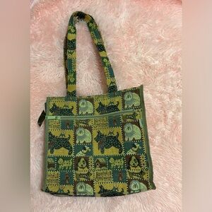 Charming Green Patterned Tote Bag